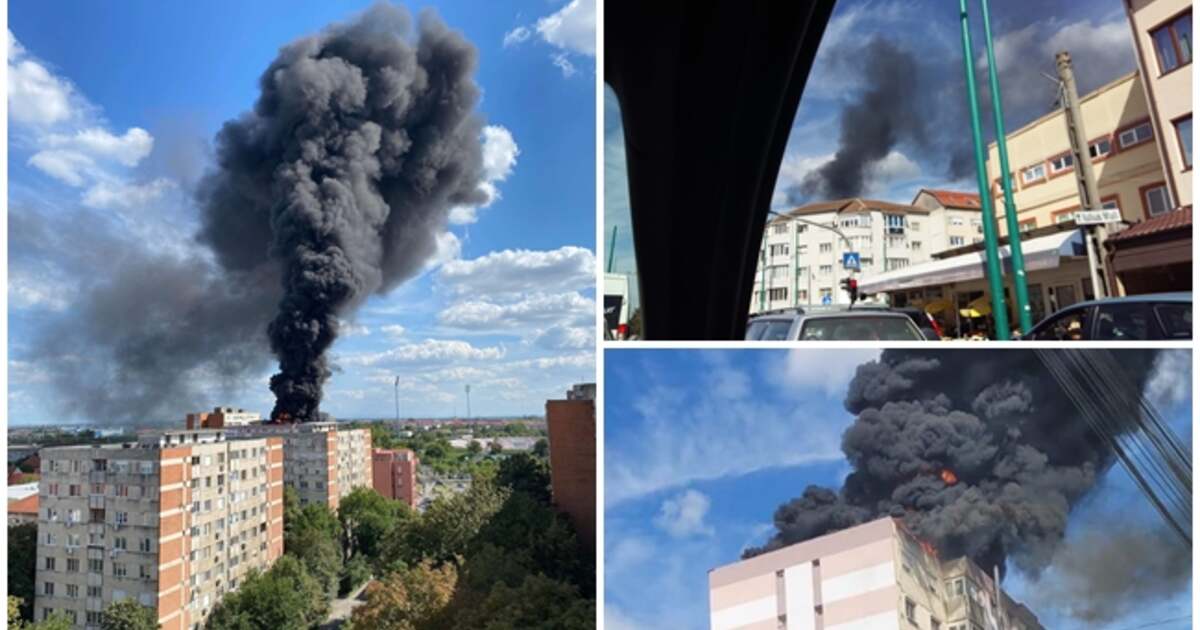 VIDEO.  Heavy fire near the Dan Păltinișanu stadium in Timișoara.  The smoke column can be seen from a distance