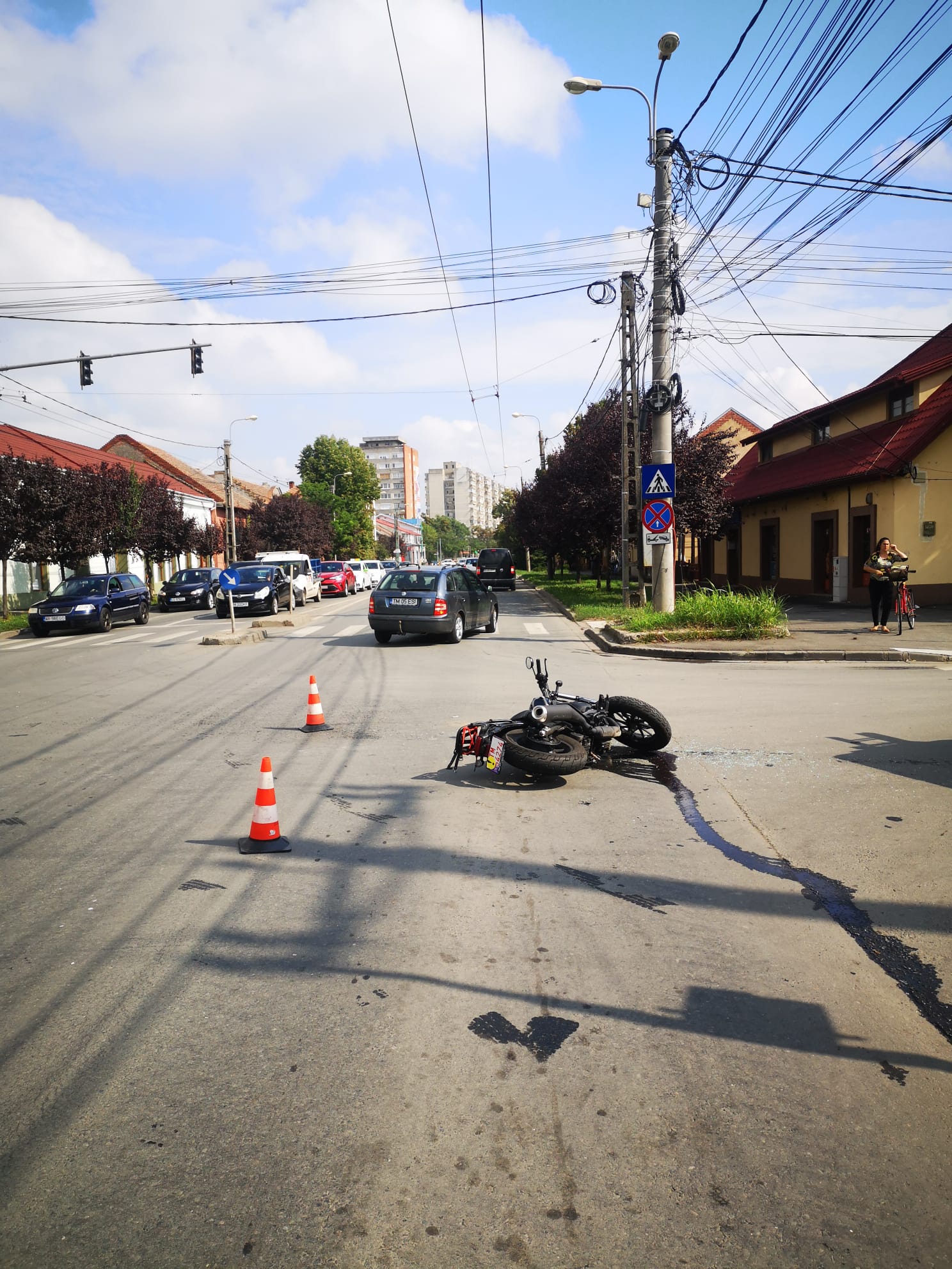 accident motociclista motociclist timisoara plavosin closca