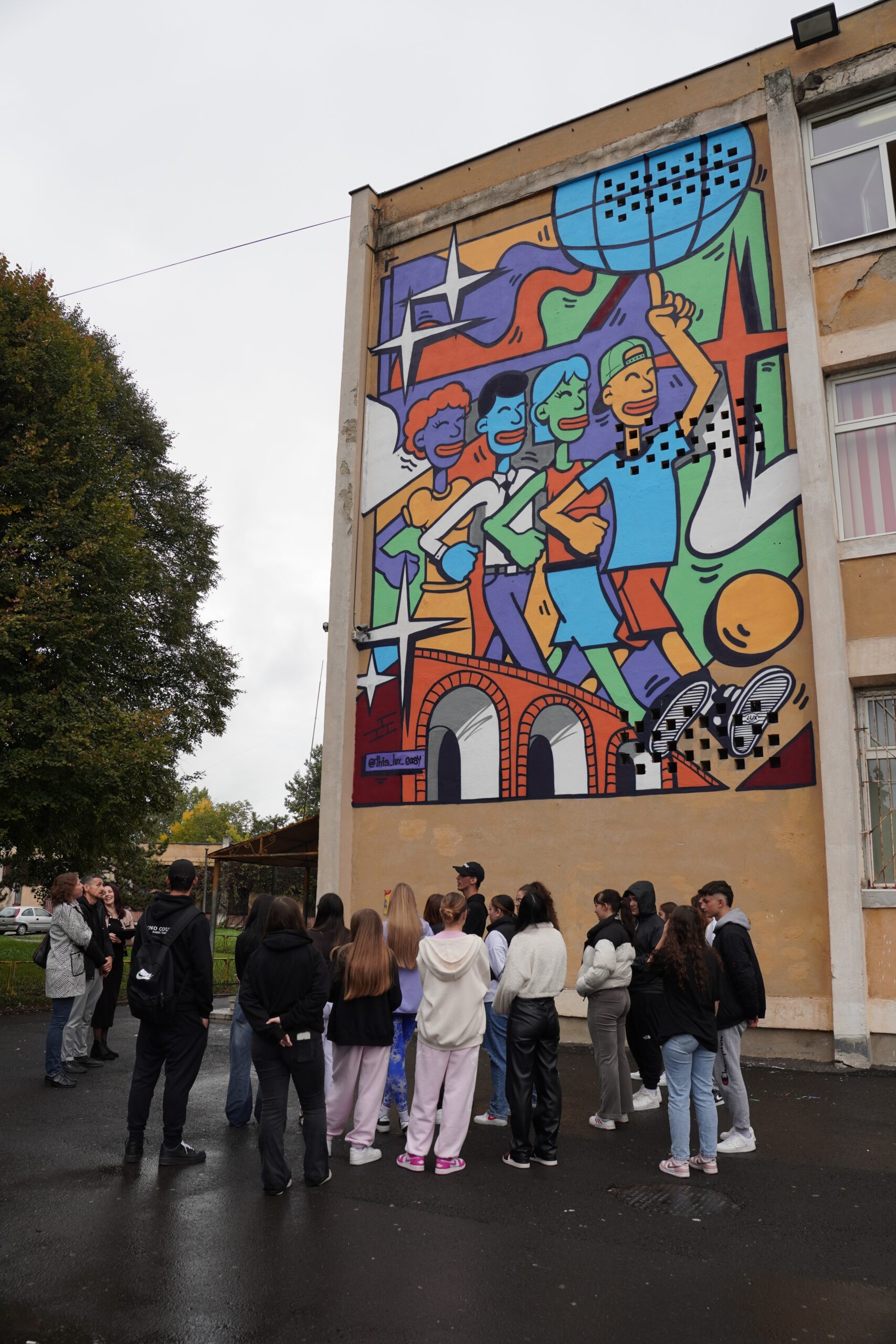 Pictură murală Liceul Tehnologic de Industrie Alimentară Timișoara