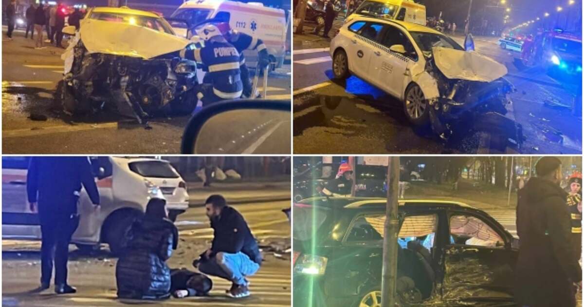 FOTO. Patru tineri la spital în urma unui accident produs pe strada